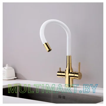 Смеситель Paulmark Salix Sa213419-Gw (белый/золото) картинка 5